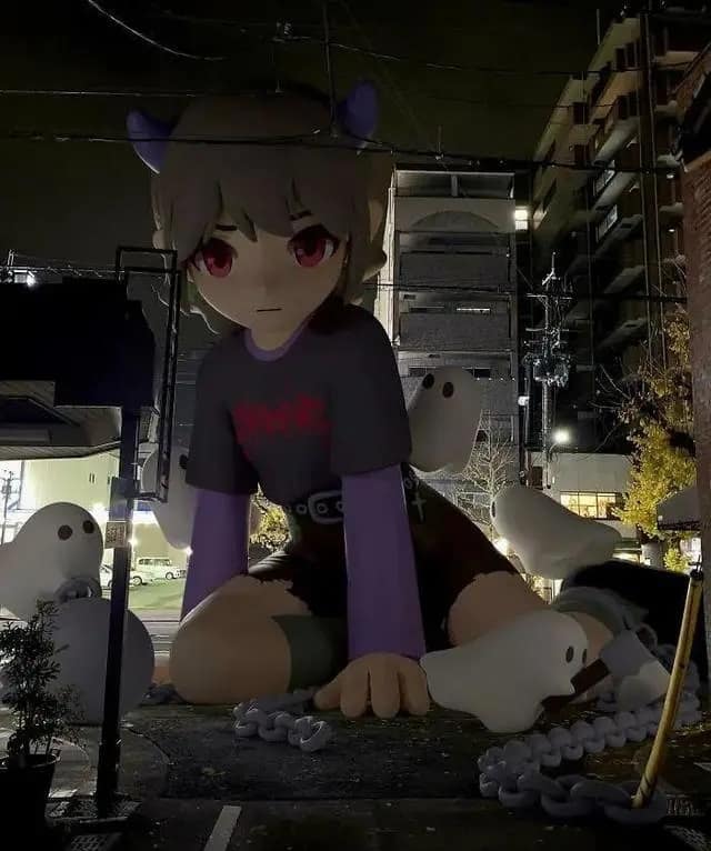 Sentient Inflatable Characters Oversized Inflatable Cartoon Characters Fill Entire Cities, Blurring ...