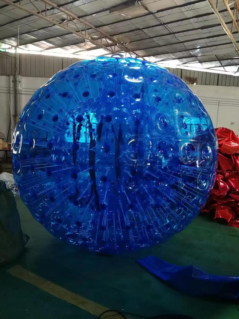 Inflatable Zorb ball, inflatable human hamster ball, blue, factory workshop acceptance photo
